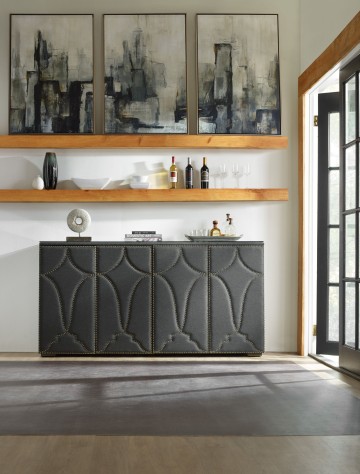 hooker-curata upholstered credenza 1600-85002